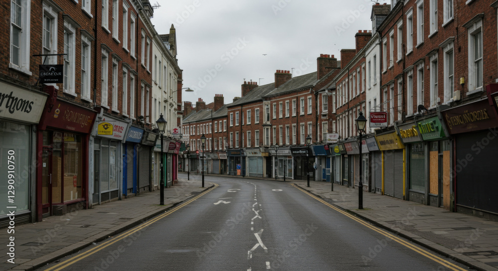 Empty streets where businesses once thrived quiet city Empty streets where businesses once thrived quiet city