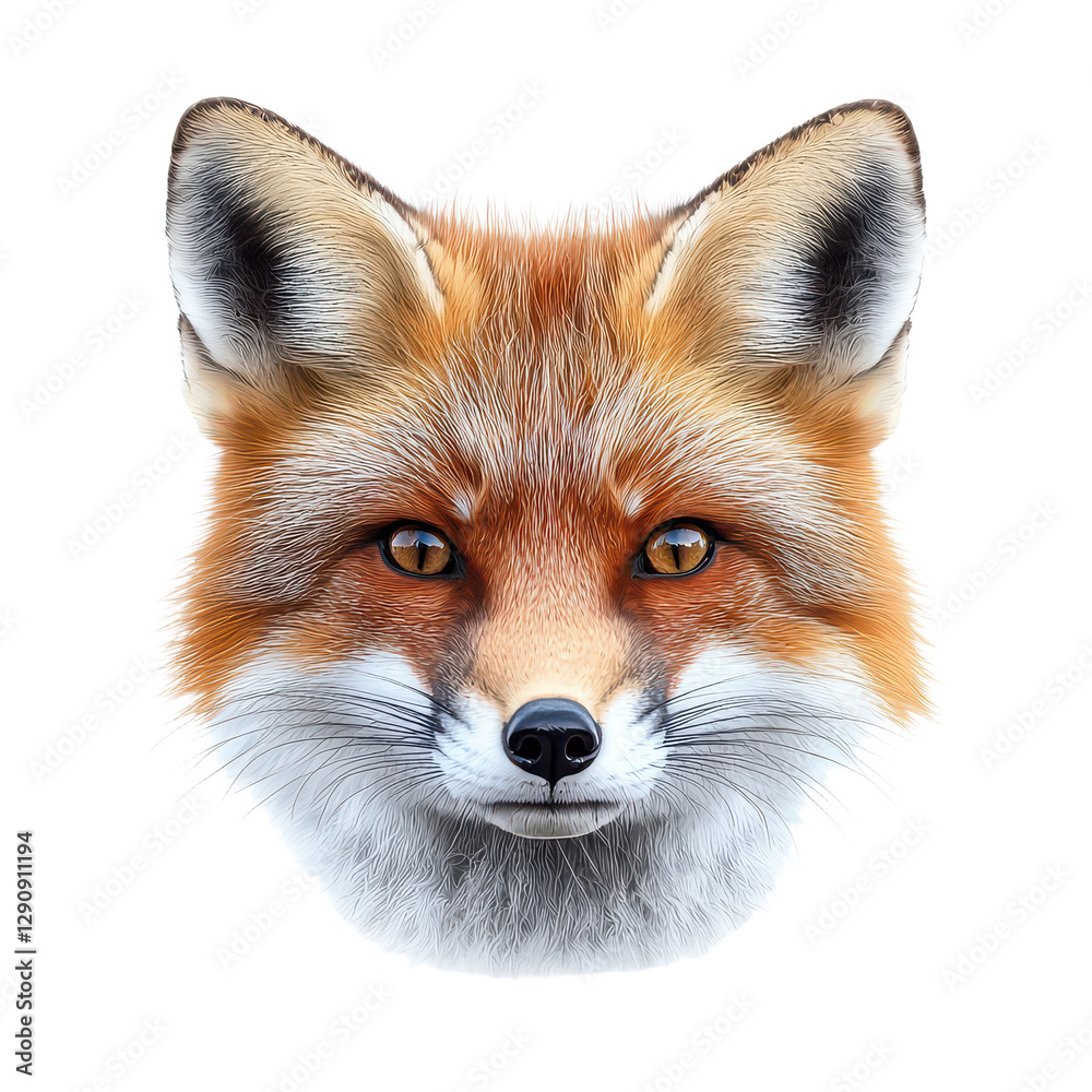 Fototapeta premium red fox portrait isolated on transparent png
