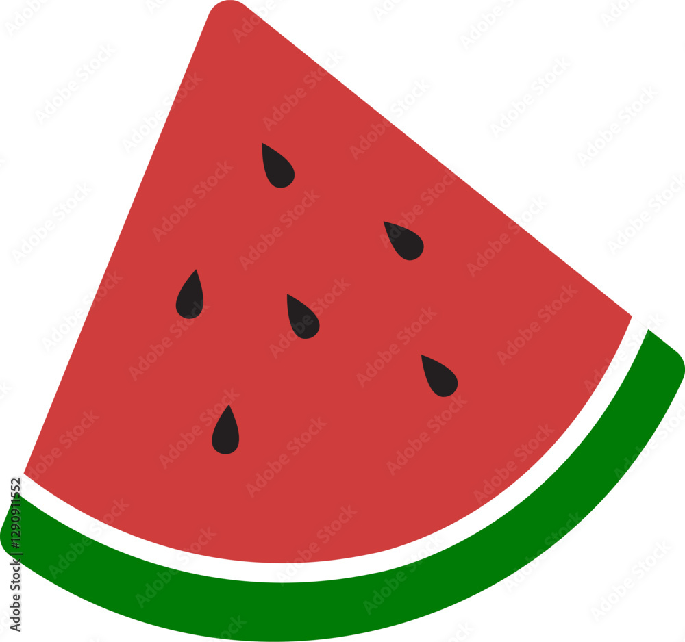 Watermelon Slice Illustration in Vibrant Vector Style Watermelon Slice Illustration in Vibrant Vector Style