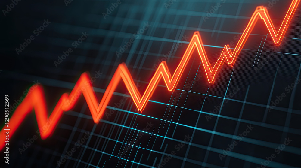 A vibrant, upward-moving line graph in red against a dark grid background, symbolizing growth and progress. A vibrant, upward-moving line graph in red against a dark grid background, symbolizing growth and progress.