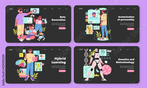 Beta Generation. Flat Vector Illustration