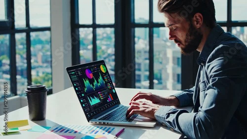 businessman working on laptop computer