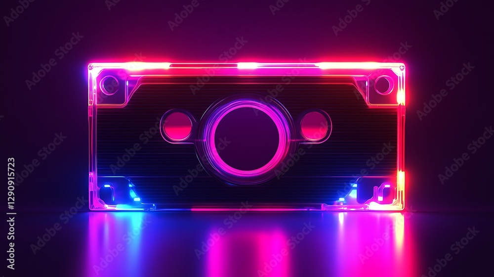 Fototapeta premium a speaker with neon lights