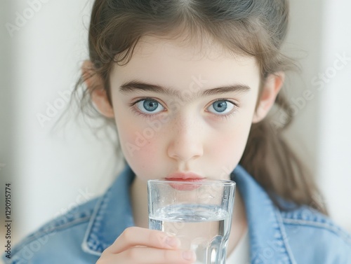 little girl drinking water