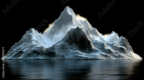 a large iceberg floating in the water photo