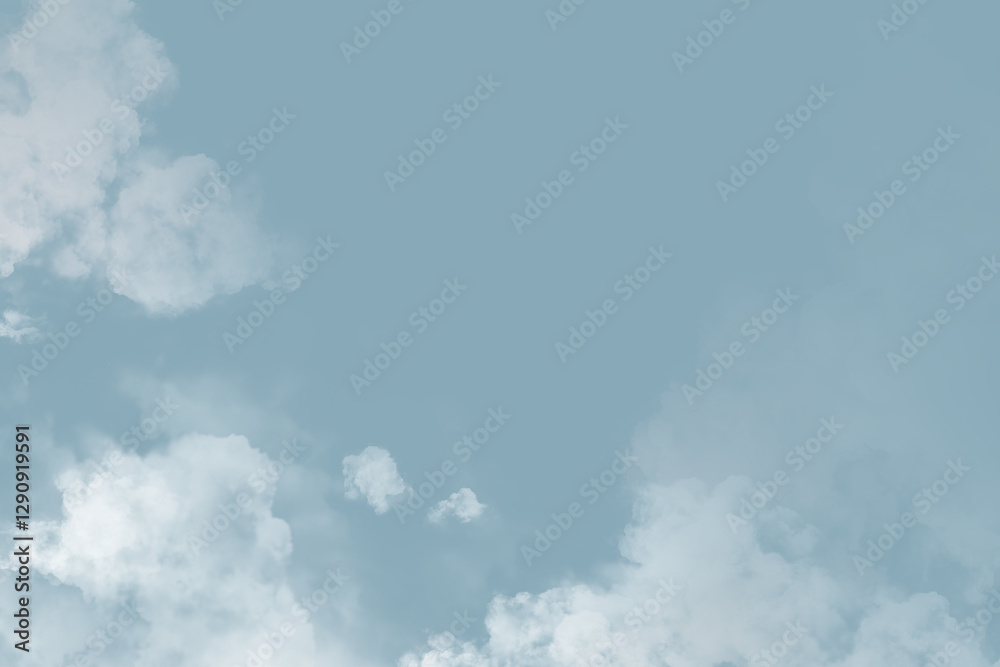 Obraz premium Blue sky background, white cloud border