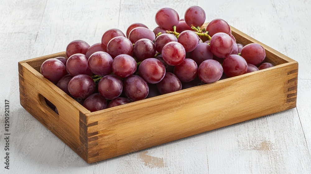 Grapes in Wooden Box, Natural Light Fruit in Wooden Crate, Food Still Life on white background
Grapes in Wooden Box, Natural Light Fruit in Wooden Crate, Food Still Life on white background