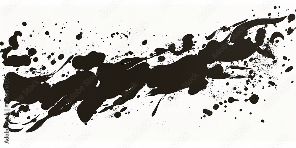 Naklejka premium Dynamic Black Ink Splatter Vector Elements Perfect for Stylish Posters and Modern Creative Graphic Inspirations