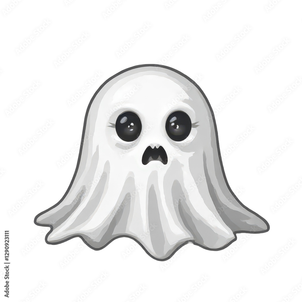 Cartoon ghost with large eyes and mouth transparent background Cartoon ghost with large eyes and mouth transparent background