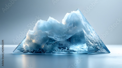 a large iceberg floating in the water photo