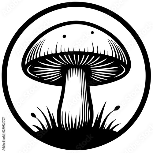Beautiful mushroom silhouette