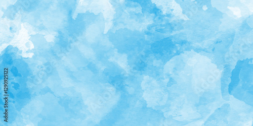 Abstract blue watercolor background texture, light sky cloudscape background, Abstract watercolor blue sky overlay effect, creating a calming abstract background perfect for artistic design.
