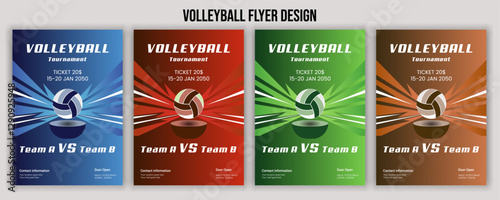 Volleyball Tournament Flyer Template | Championship & Sports Event Poster Design | Editable EPS for Game Night & Athletic Club Promotion