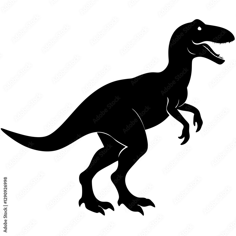 Fototapeta premium Dinosaur Silhouette Vector Icon High-Quality Design on White Background.