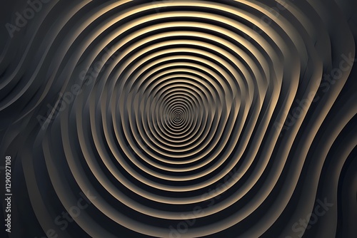 Abstract swirling tunnel with light at the end, creating a sense of depth and mystery.