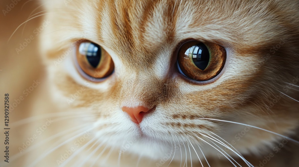 A close-up shot of a cat's face with a blurred background A close-up shot of a cat's face with a blurred background