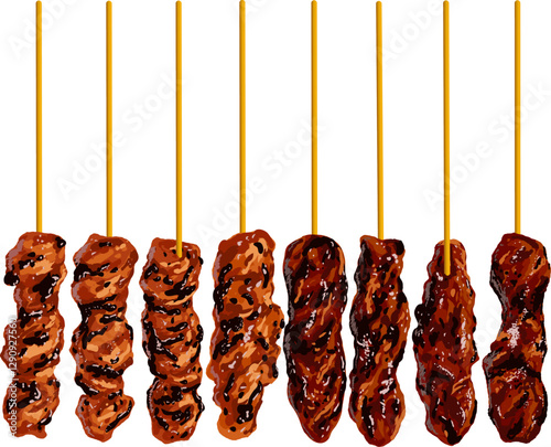 Delicious Satay Menu Vector Illustration for Culinary and Food Design