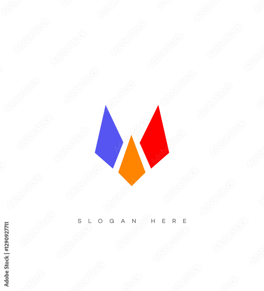 Abstract Modern Geometric Logo Design with Three Triangles Abstract Modern Geometric Logo Design with Three Triangles