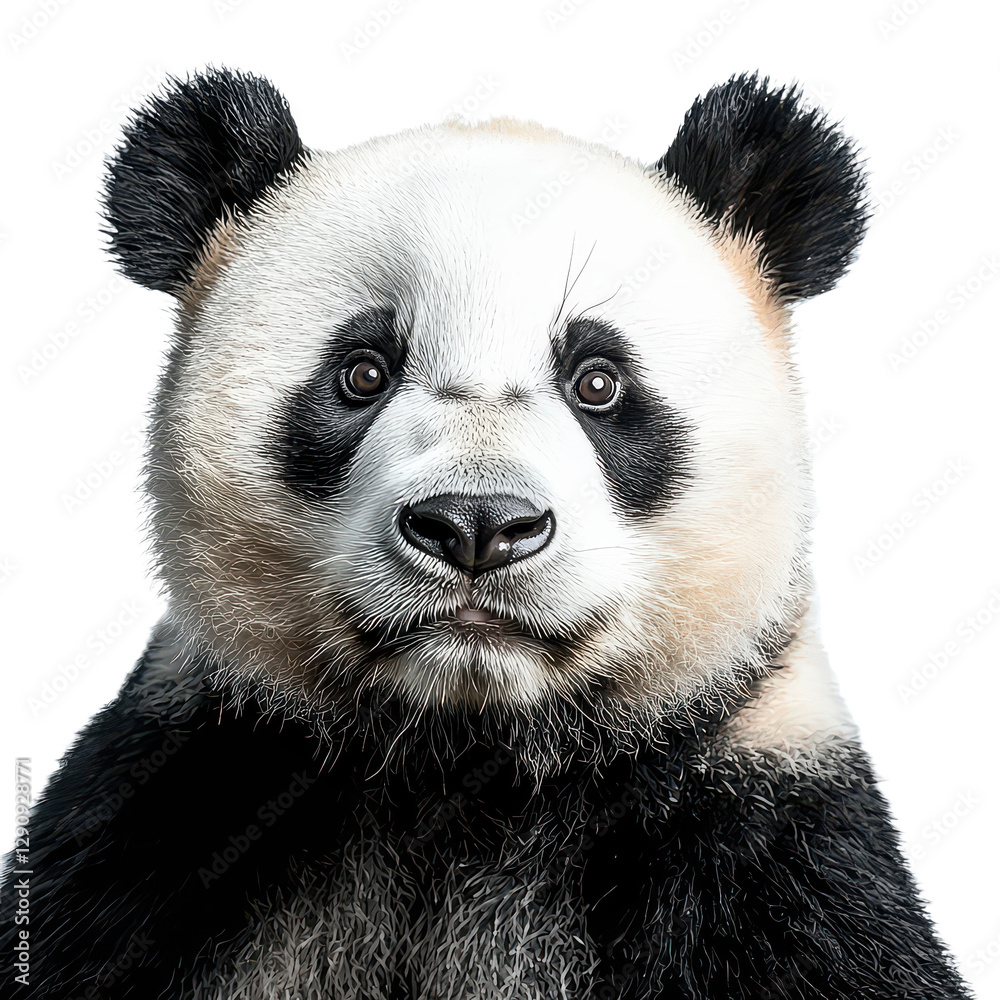 Fototapeta premium panda portrait isolated on transparent png