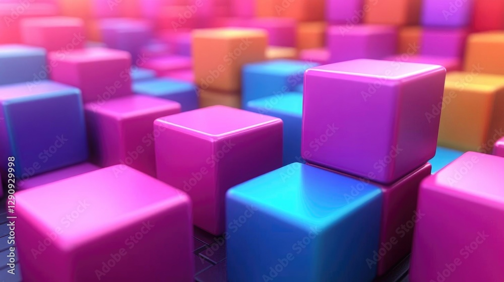 Vibrant Cubes: A Colorful 3D Abstract Design Vibrant Cubes: A Colorful 3D Abstract Design