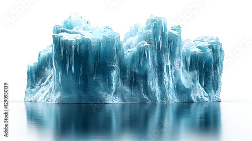 a large iceberg floating in the water photo