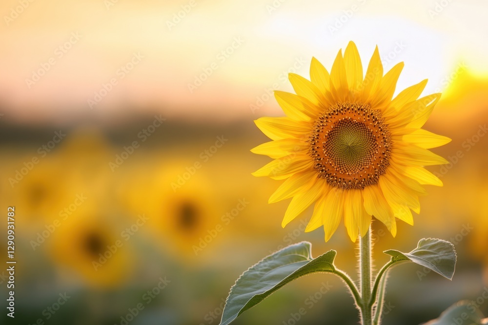 Obraz premium sunflower field at sunset