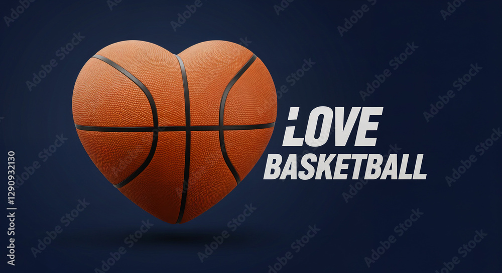 Fototapeta premium Heart basketball and the text 