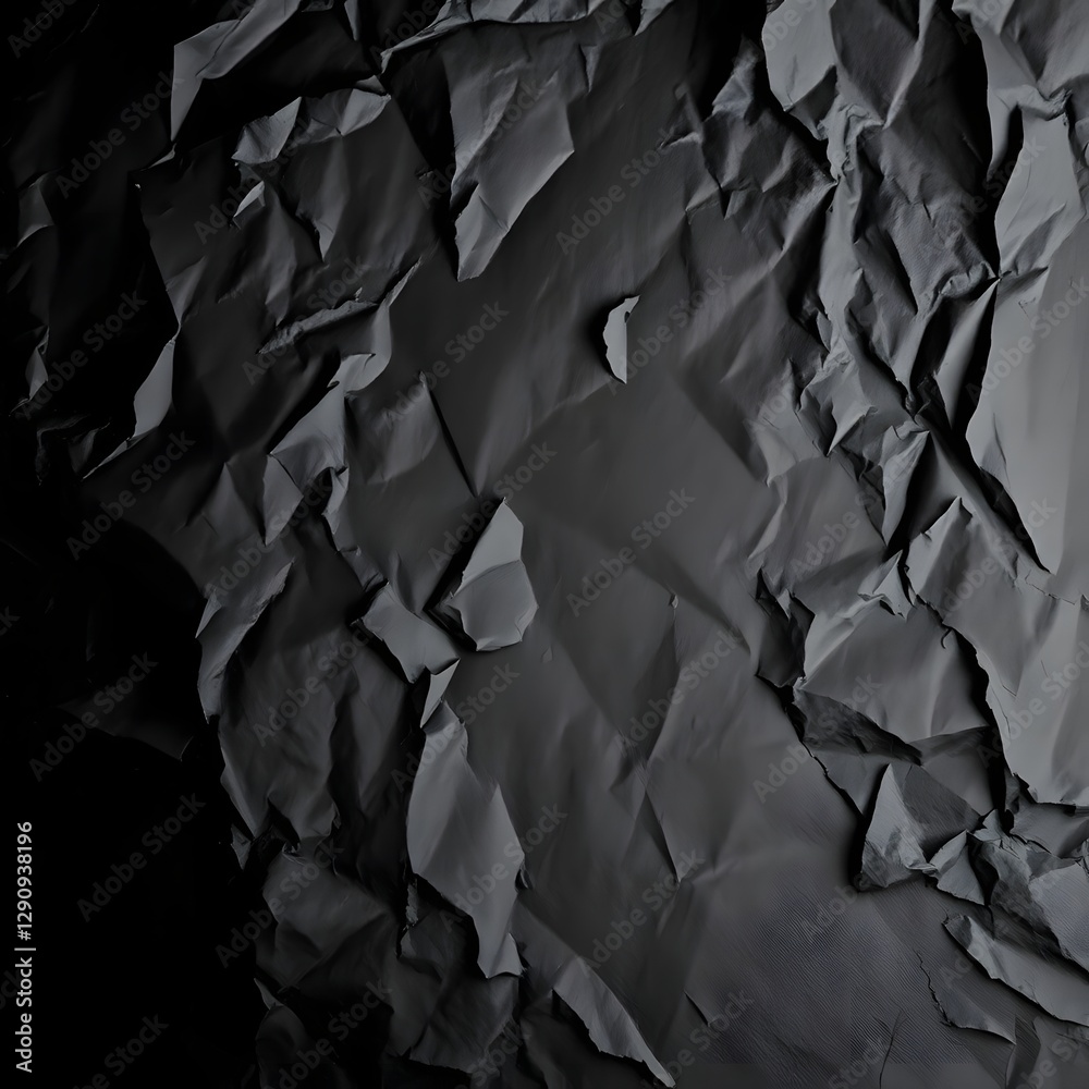 Dark Crumpled Paper Texture, Shadowed Background, black background, wallpaper Dark Crumpled Paper Texture, Shadowed Background, black background, wallpaper