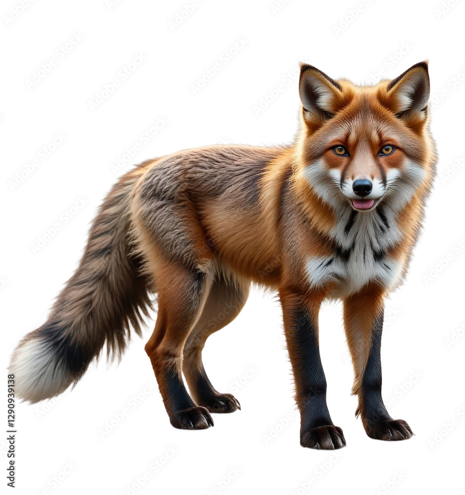 Fototapeta premium Fox with reddish fur and a transparent background