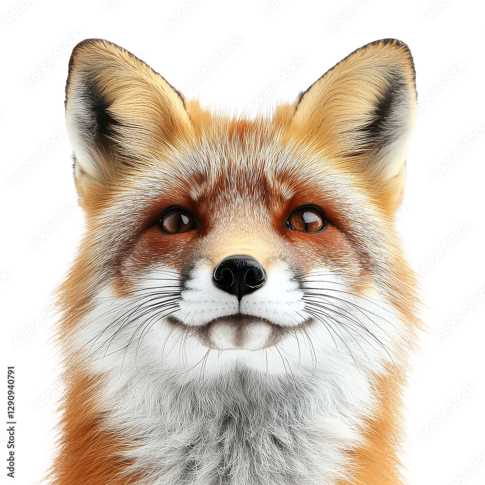Fototapeta premium red fox portrait isolated on transparent png