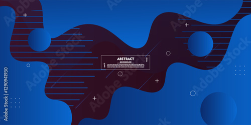 Modern dark blue and purple geometric business banner design. Creative banner design with wave and line shape as template. Simple horizontal banner. Vector Eps10