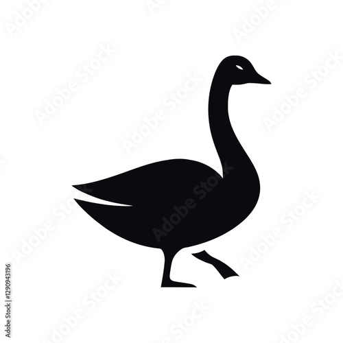 wan Vector Silhouette – Elegant Waterfowl Illustration (EPS)