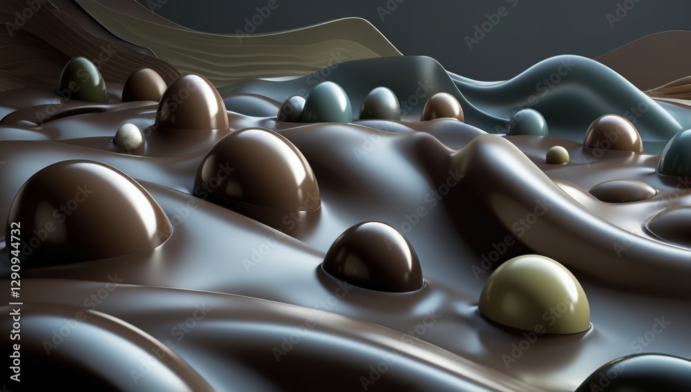 Obraz premium Dark Fluid Terrain