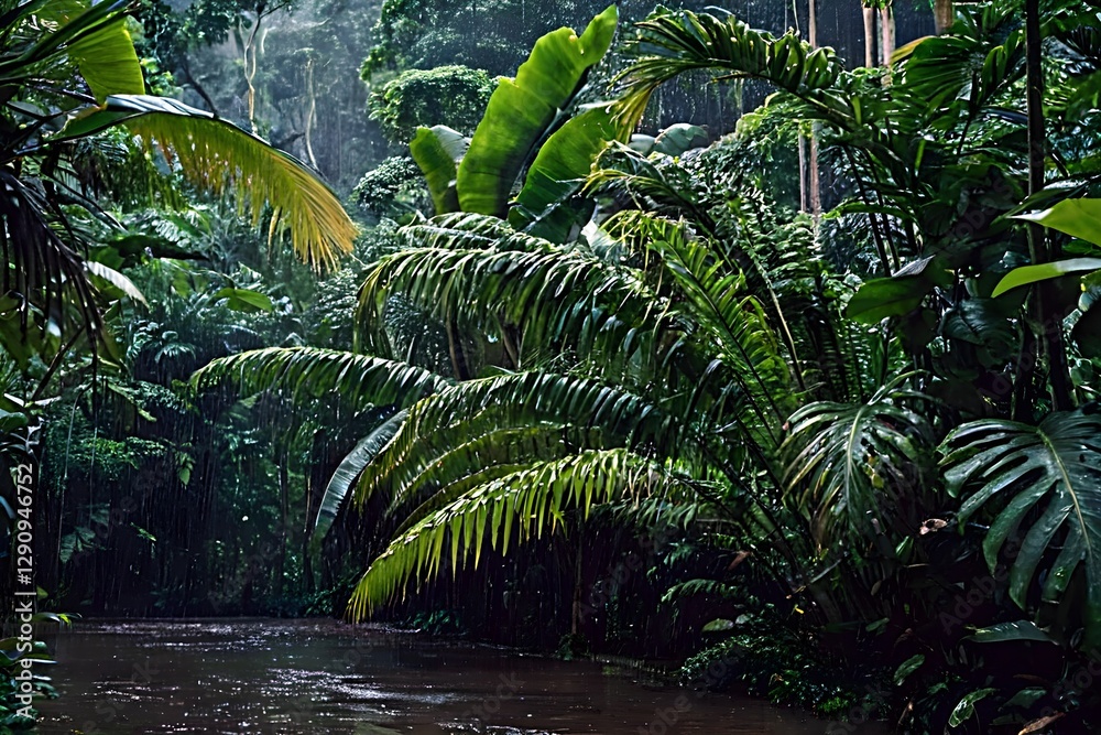Naklejka premium Amazon Rainforest in the Rain - 02