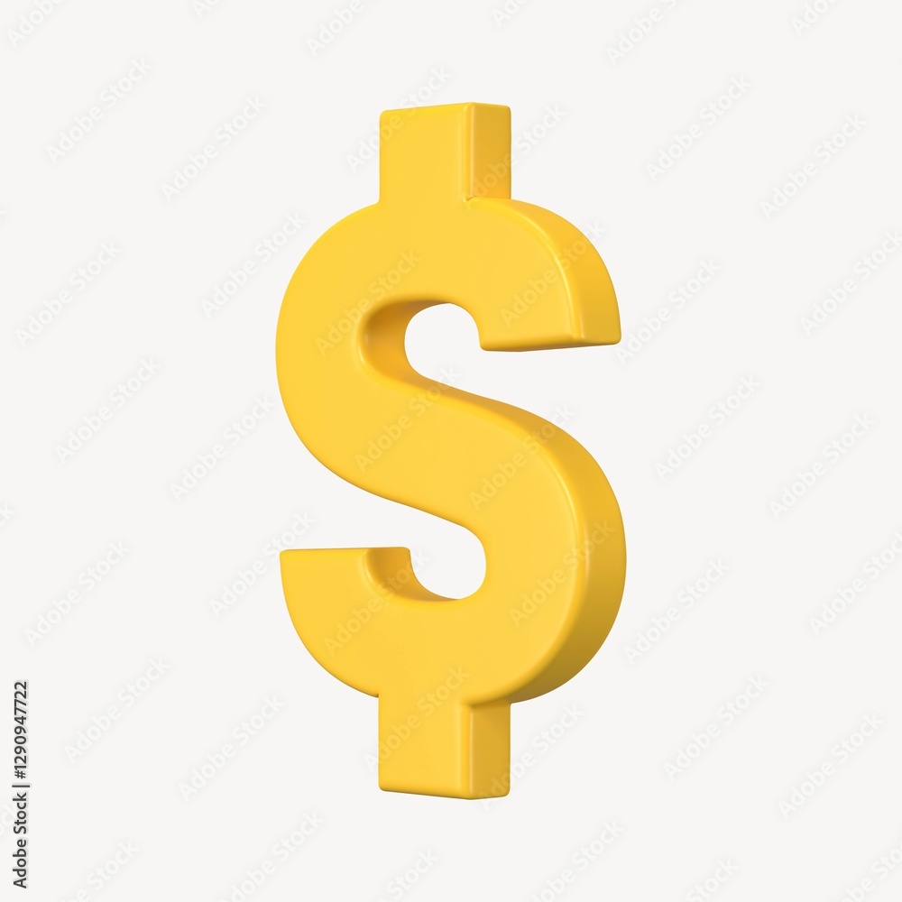 Obraz premium US dollar sign clipart, money currency exchange in 3D