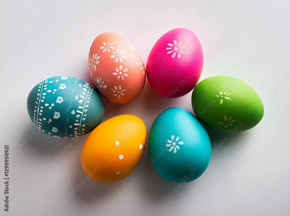 color easter eggs on white background color easter eggs on white background