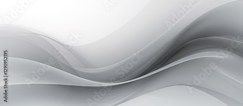 Translucent gray wave abstract background with smooth flowing lines creating depth, featuring lighter shades at the top and darker towards the bottom.