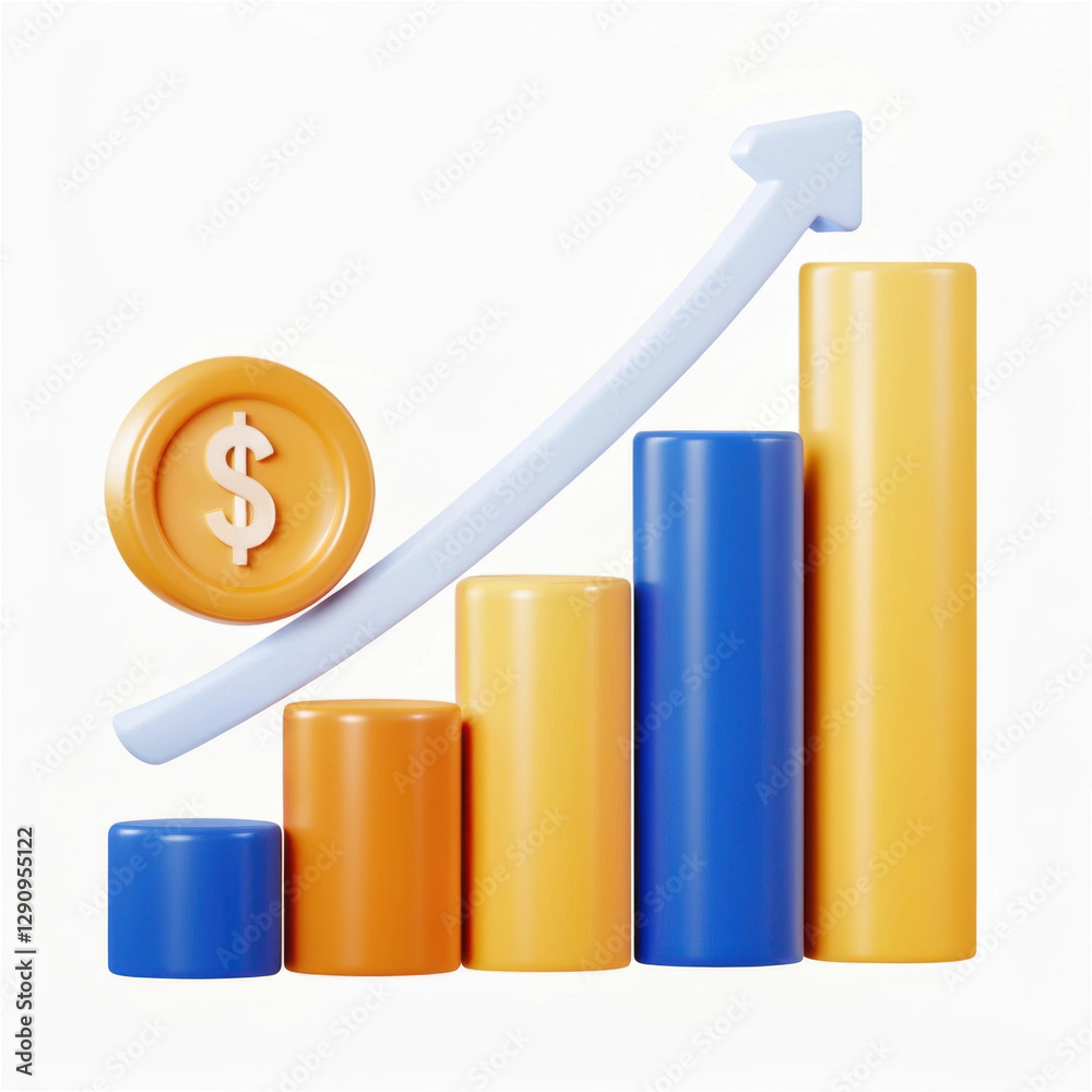 A colorful graphic showing a bar chart with increasing values and a dollar sign, symbolizing financial growth and success. A colorful graphic showing a bar chart with increasing values and a dollar sign, symbolizing financial growth and success.