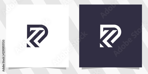 letter kp pk logo design vector