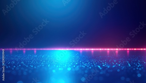 Vibrant blue and pink neon light horizon