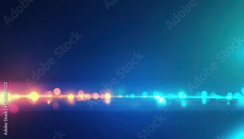 Vibrant bokeh lights on dark background