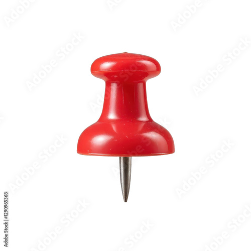 Red push pin with transparent background