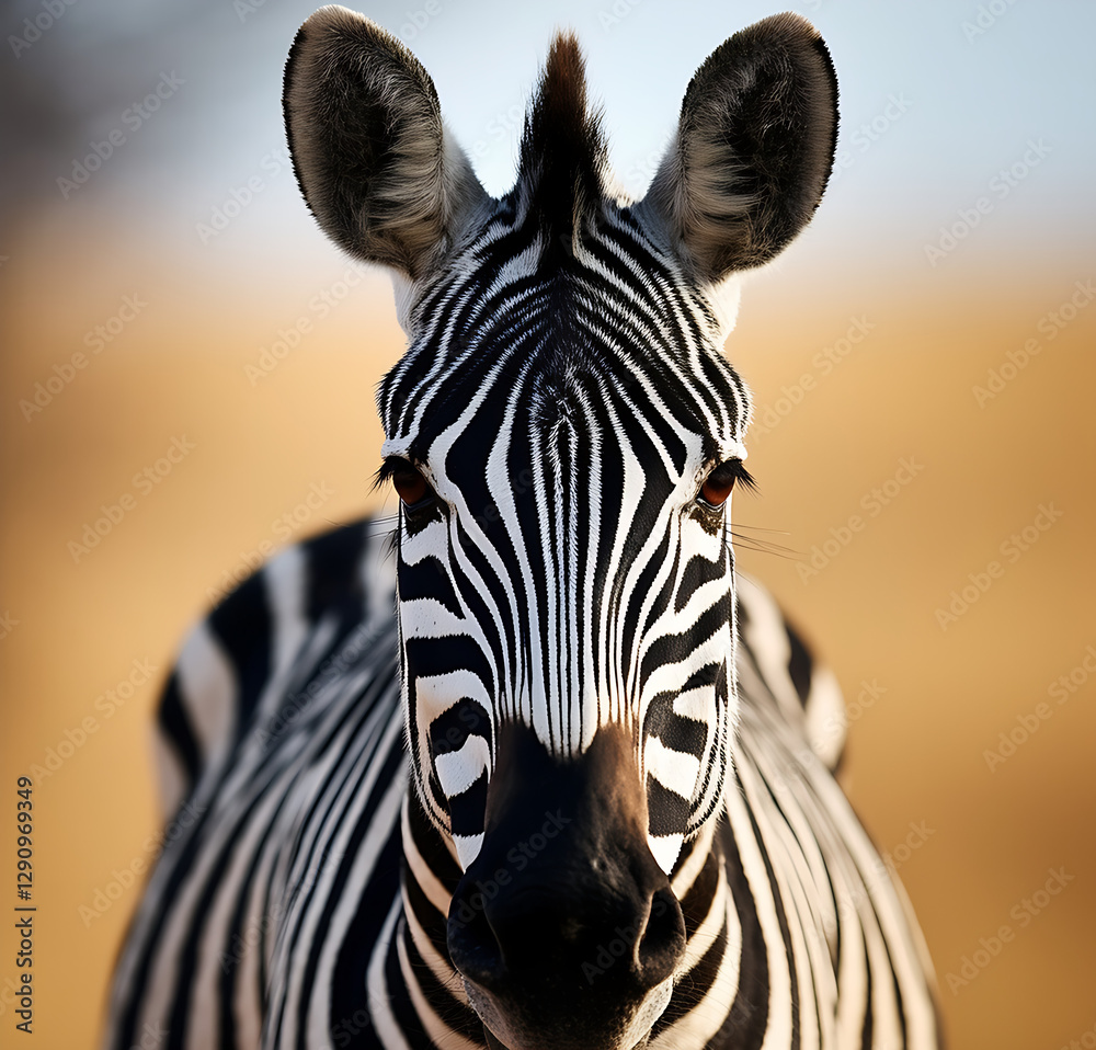 Naklejka premium zebra close up portrait