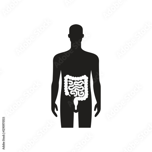Human small and large intestine logo template