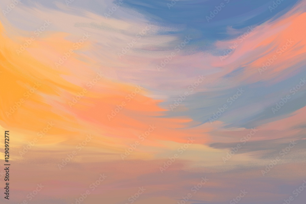 Fototapeta premium Aesthetic landscape background, colorful sunset design