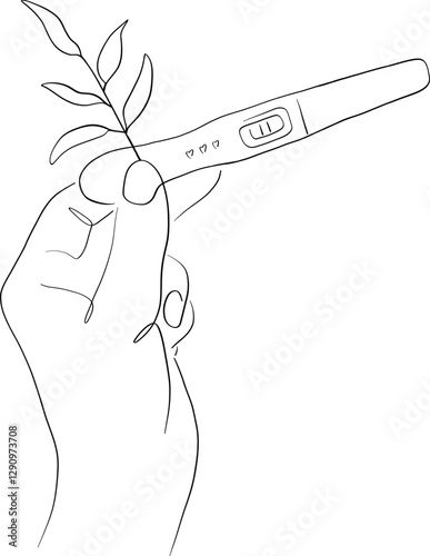 pregnancy test vector line art