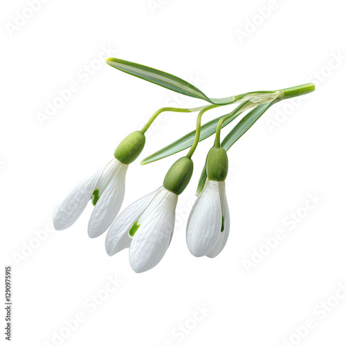 white snowdrop isolated on transparent png