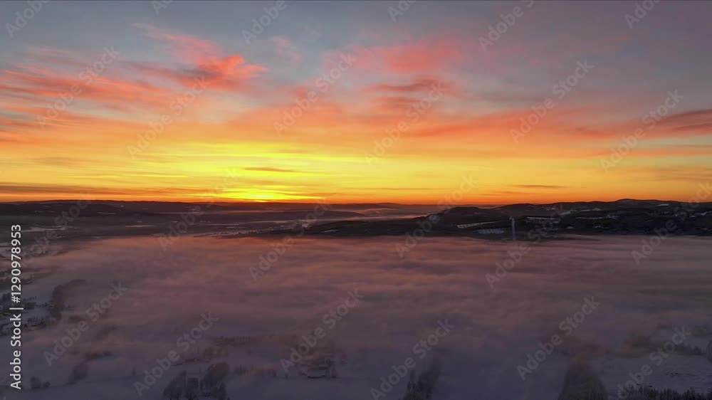 Timelapse of cloudscape and sunset sun in the distance above wavy clouds Timelapse of cloudscape and sunset sun in the distance above wavy clouds