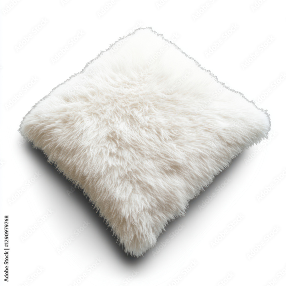 fur pillow isolated on white fur pillow isolated on white