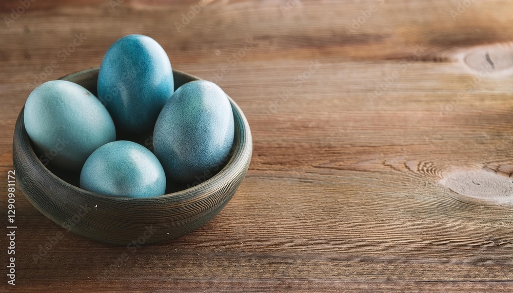 Colorful Easter eggs with bunny hats on a wooden table decorated for spring celebrations Colorful Easter eggs with bunny hats on a wooden table decorated for spring celebrations